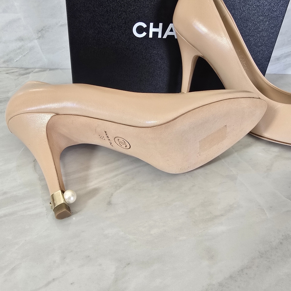 CHANEL Women's Peep Toe Heels - Blush - Picture 7 of 10